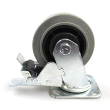 5 inches heavy duty plate  anti-static casters with brake